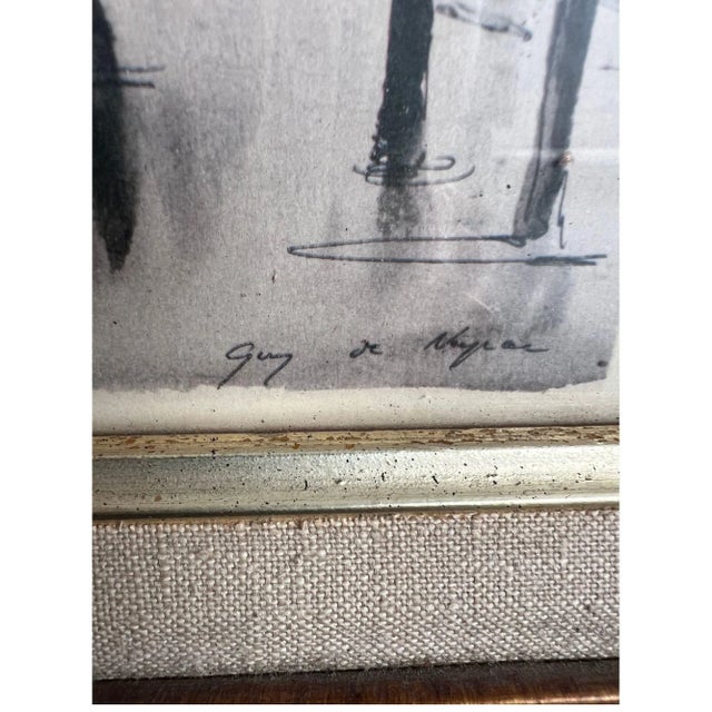 1960s Vintage Framed Watercolors of Paris Street Scenes, Set of 2 For Sale - Image 10 of 11