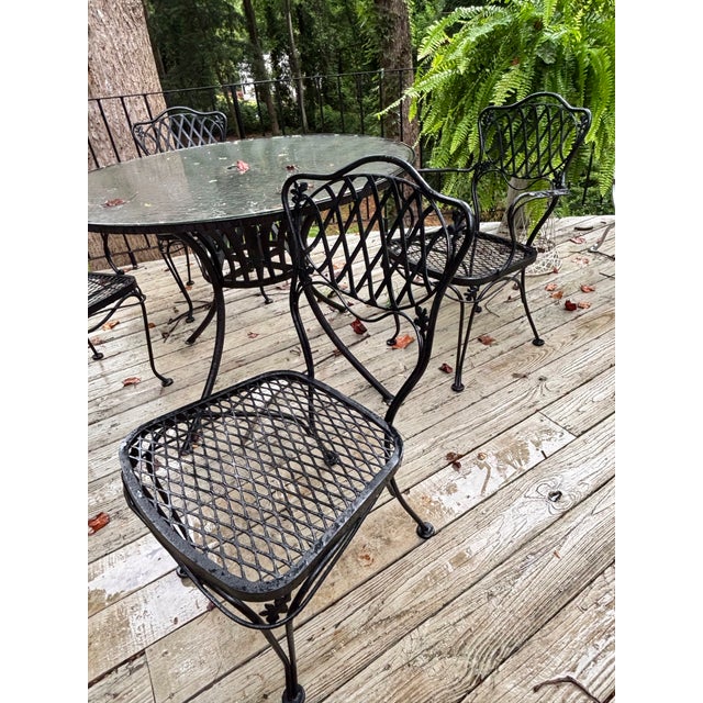 Mid 20th Century Woodard Florentine Orleans Pattern Iron Patio Chairs - Set of 4 For Sale In Atlanta - Image 6 of 12