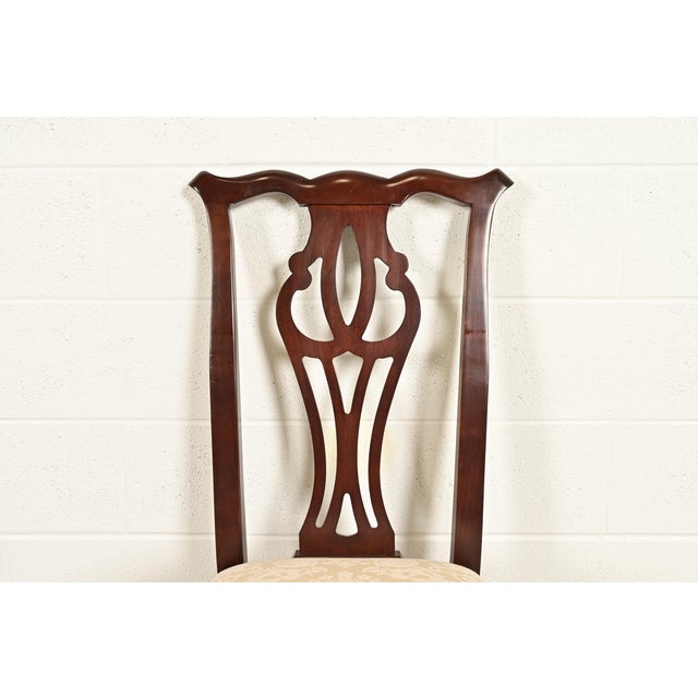Thomasville Georgian Carved Mahogany Side Chairs or Dining Chairs, Pair For Sale In South Bend - Image 6 of 13