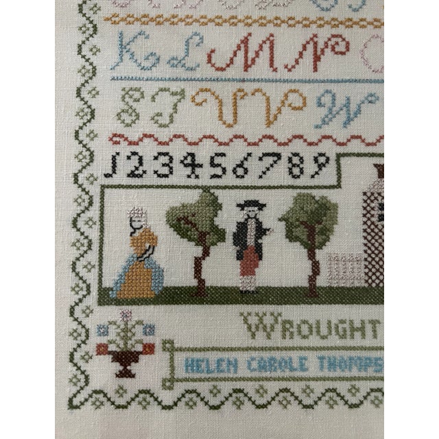 American Vintage Signed 1976 American Sampler For Sale - Image 3 of 7