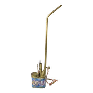 Early 20th Century Chinese Enameled Paktong Metal Decorative Tobacco Pipe