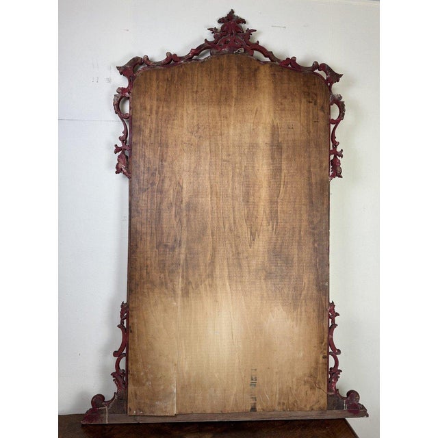 Louis XV Baroque Style Venetian Mirror in Lacquered and Gilded Wood For Sale - Image 6 of 9