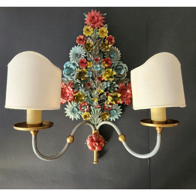 Large Vintage Gild Wall Lamp from CIANI Firenze, Italy, 1960s, Set of 3 For Sale - Image 11 of 18