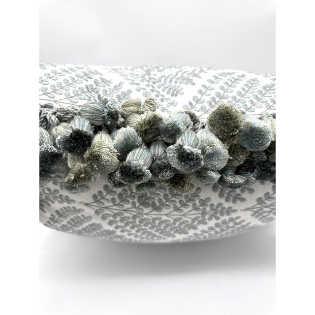 Kravet P Kaufmann Orchard Sky Throw Pillow Cover With Tassel Trim For Sale - Image 4 of 5