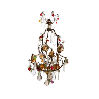 1920s Small Vintage 3-Light French Crystal Chandelier For Sale