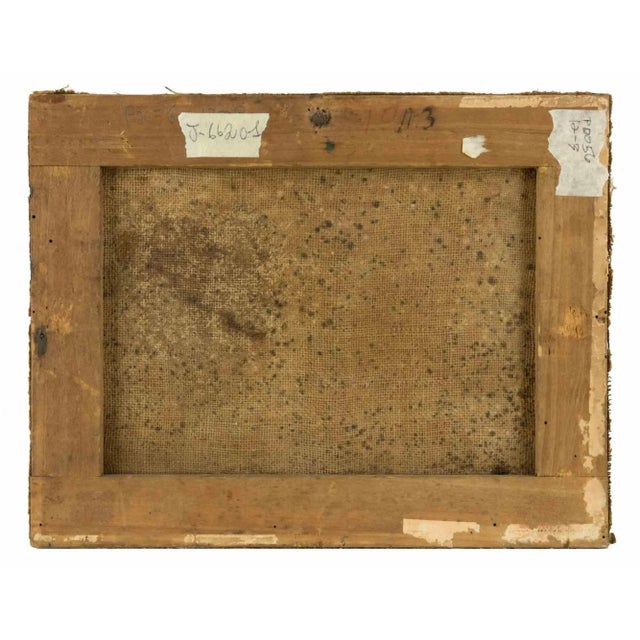 River Landscape with Bystanders, Oil on Canvas, 18th-Century For Sale - Image 3 of 4