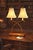 Offering a French Bouillotte style faux bamboo desk or table lamp, circa Late 20th Century. This unique lamp is made of...