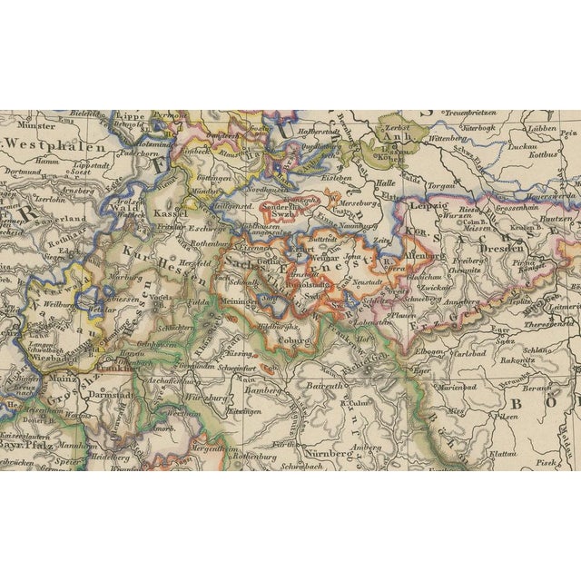 Black Antique Map of Germany, 1857 For Sale - Image 8 of 10