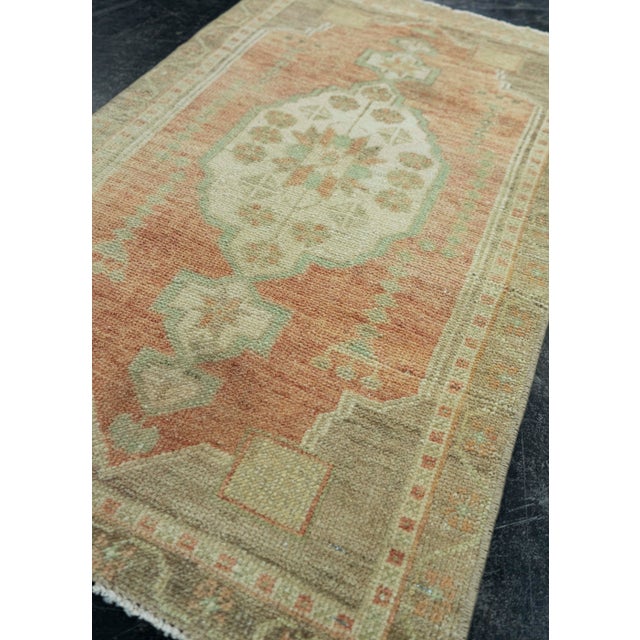 Turkish Mini Rug Oriental Hand Knotted Vintage Rug 1'9" x 2'10" #20726 For Sale - Image 4 of 8
