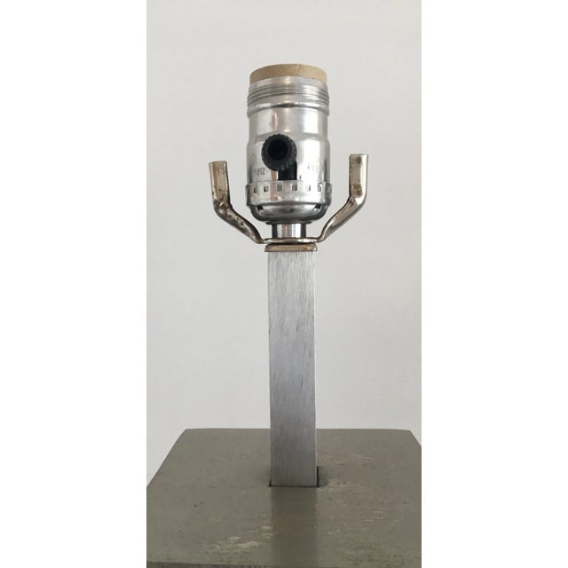 1970s Vintage Brushed Steel Pierre Cardin Lamps - a Pair For Sale - Image 10 of 12