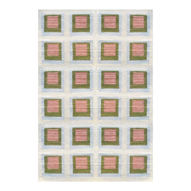 Color Study Handwoven Wool Flatweave SAMPLE Rug - Palm Springs For Sale