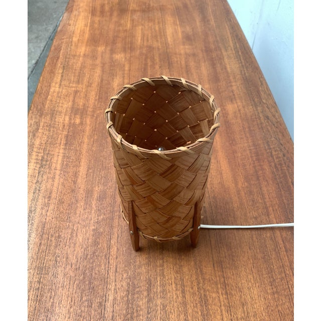 Mid-Century Swedish Wooden Veneer Table Lamp from Vamhus, 1960s For Sale - Image 13 of 18