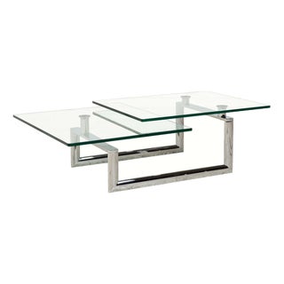 Coffee Table in Glass and Chrome from Ronald Schmitt For Sale