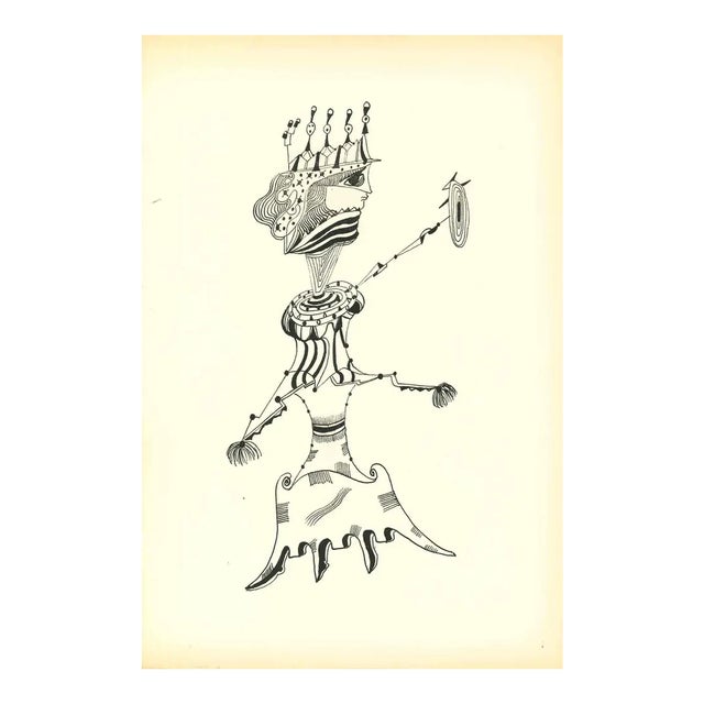 Bruno Capacci, Composition of Diodora, Original Lithograph, 1950s For Sale