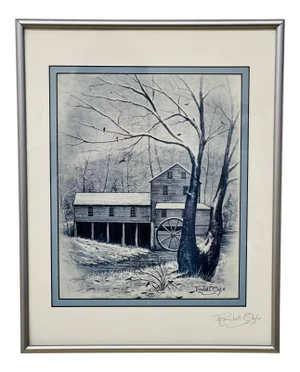 Late 20th Century “Pigeon Forge Mill” Original Print by Randall Ogle, Framed