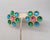 American Vintage 1992 Signed Napier Pastel Cabochons Pierced Earrings- 2 Pieces For Sale - Image 3 of 7