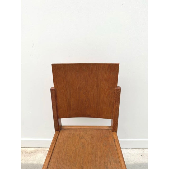 Brown Vintage Wooden Chair, France, 1950 For Sale - Image 8 of 11