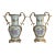 Vintage Ormolu Rococo Ceramic Urns With Floral Motif- A Pair For Sale