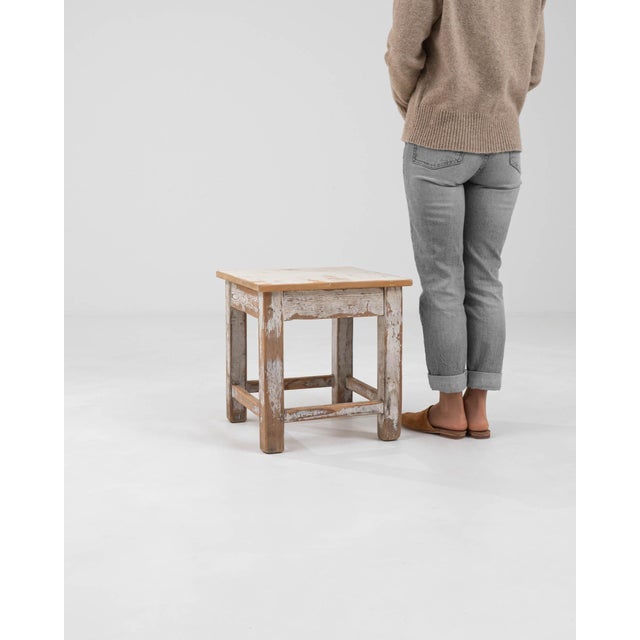 Early 20th Century Central European Wood Patinated Stool For Sale - Image 18 of 18