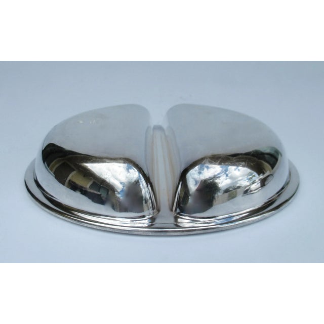 Vintage C.1930's-1950's English Sheffield Silver-Plated Domed Lidded, Dual Split-Divided, Side Entree Serving Dish For Sale - Image 10 of 12