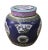 This is a handmade Chinese accent decorative container jar made of Zisha clay. The surface is glazed with purple blue base...