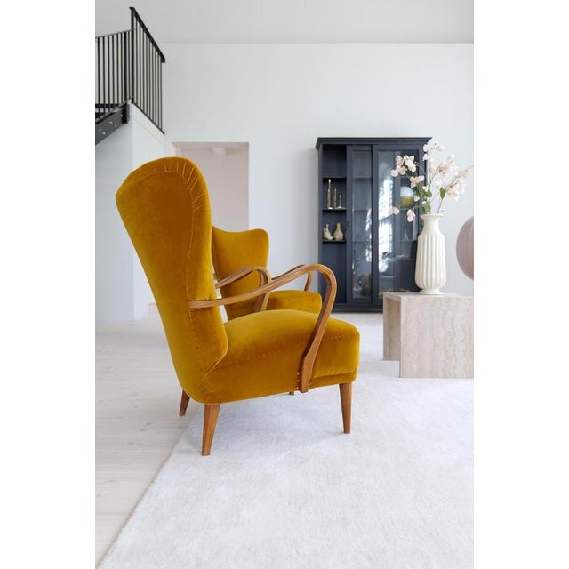 Modern Art Deco vLounge Chairs in Velvet, Sweden, 1940s, Set of 2 For Sale - Image 3 of 18