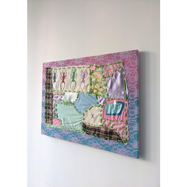 "If It Mattered It Would" Contemporary Abstract Textile Mixed-Media Painting by Frances Sousa For Sale - Image 4 of 9