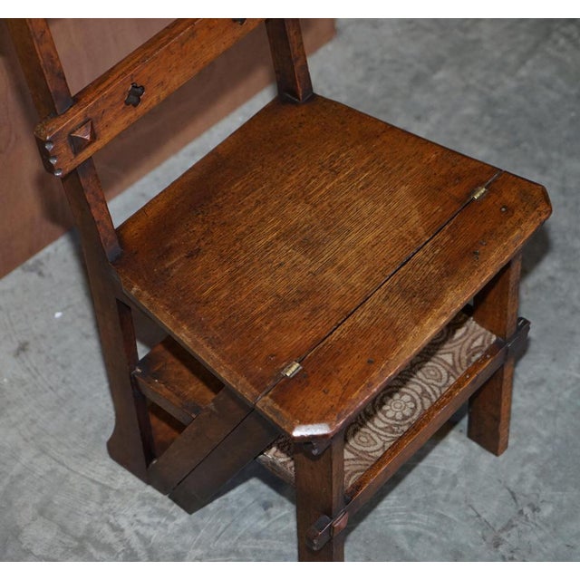 Antique Arts & Crafts Metamorphic Library Steps, 1880s For Sale - Image 6 of 18