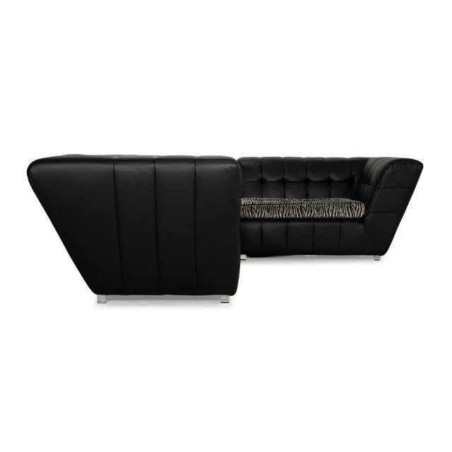 Tiziana Corner Sofa in Black Leather from Bretz For Sale - Image 10 of 13