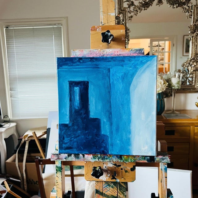 This listing is for a 12 x 12 inch acrylic on canvas painting with a certificate of authentication. Blue is my favourite...