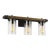 Sean Lavin By Visual Comfort Studio Angelo 3-Light Vanity Fixture in Distressed Weathered Oak / Slate Grey Metal For Sale