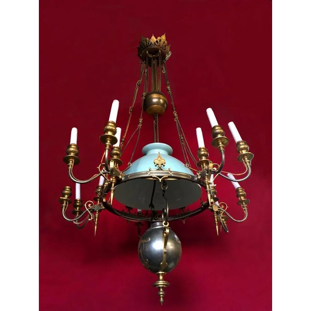 Large Antique Raise-Low Ceiling Lamp For Sale - Image 6 of 6