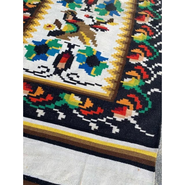 Mid-Century Navajo Tapestry Kilim For Sale - Image 4 of 11