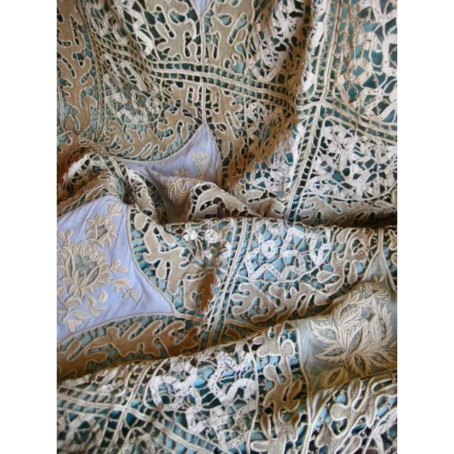 Mid 19th Century French Napoleon III Castel Size Lace Curtains For Sale - Image 4 of 16