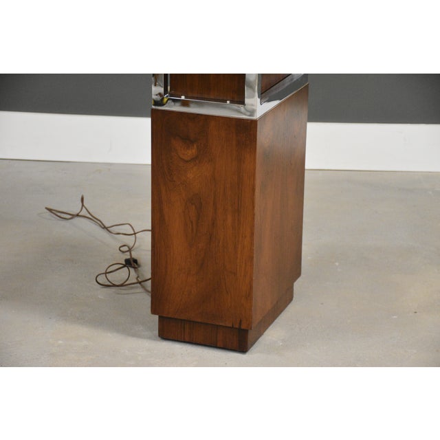 Mid 20th Century Modern Rosewood and Chrome Grandfather Clock For Sale In Boston - Image 6 of 10