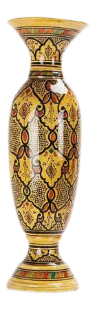 Vintage Moroccan Pottery Yellow Vase