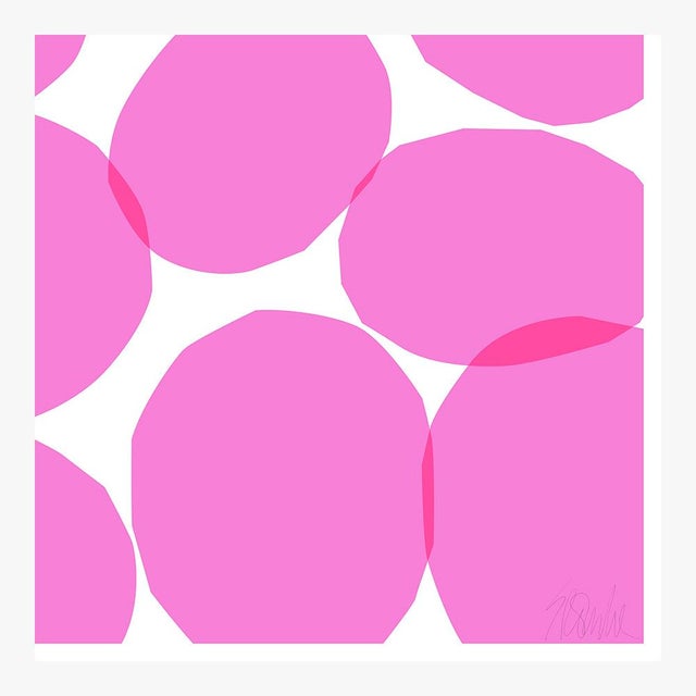 Not Yet Made - Made To Order 11 Pink Ovals, One Red Fine Art Print 38 1/2" X 51" by Liz Roache For Sale - Image 5 of 6