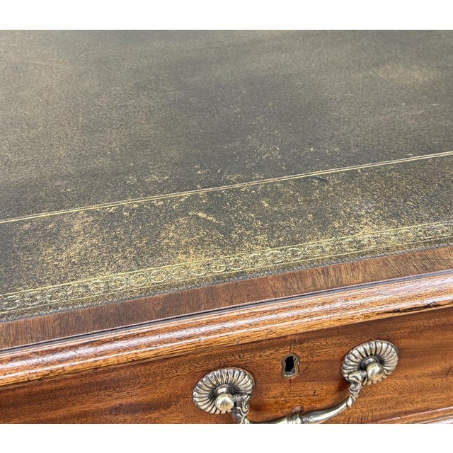 18th Century Georgian Mahogany Pedestal Partners Desk, Chippendale Period, 1760 For Sale - Image 16 of 17