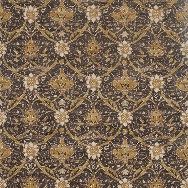 Morris & Co Montreal Fabric in Charcoal/Mustard - a Sample For Sale