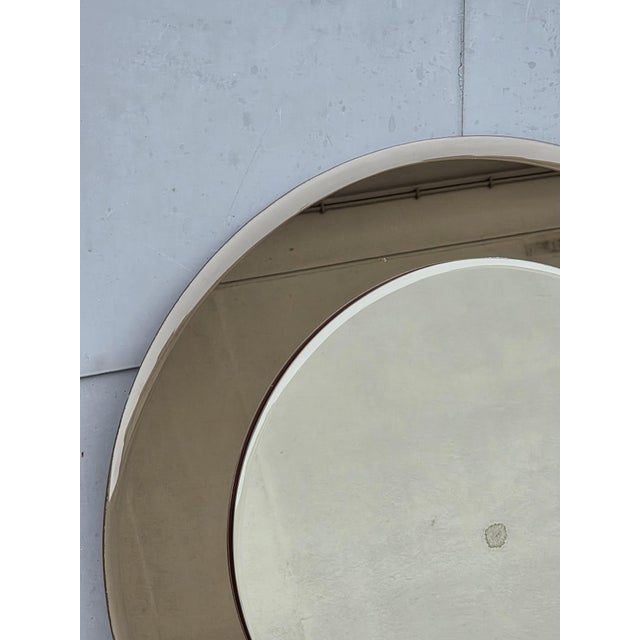 1960s Round Bronze Crystal Mirror from Veca, Italy, 1960s For Sale - Image 5 of 7