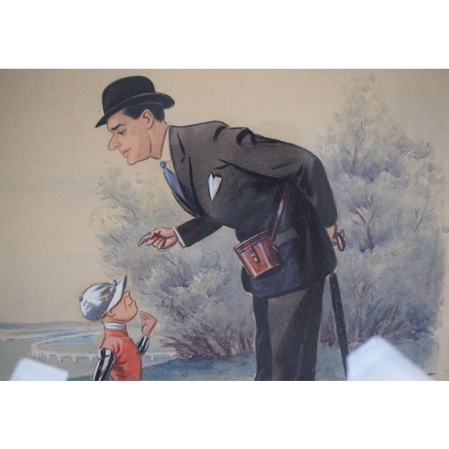 Mr j.h. (Jock) Whitney Watercolour by Peter Ronald 'The Tout' Buchanan (British, 1881-1964) For Sale - Image 4 of 5