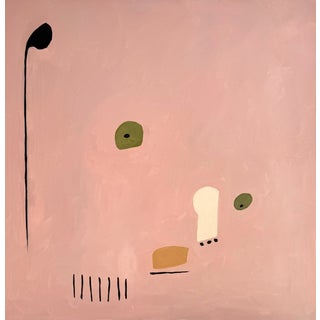 Pink Oil Painting Square Original Canvas For Sale