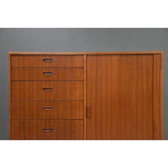 Wood 1960s Danish Modern Svend Madsen Style Teak Armoire Dresser For Sale - Image 7 of 10