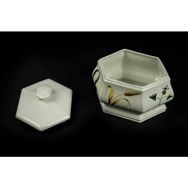 Mid-Century Handmade Floral Ceramic Soup Bowl, Italy For Sale - Image 4 of 5