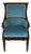 English Regency Style Mahogany Library Armchair With New Blue Velvet Upholstery For Sale