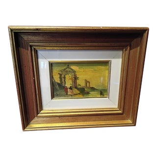 Early 19th Century Italian Coastal Ruin, Painting on Copper - 18th Century Capriccio Style For Sale