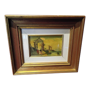 Early 19th Century Italian Coastal Ruin, Painting on Copper - 18th Century Capriccio Style