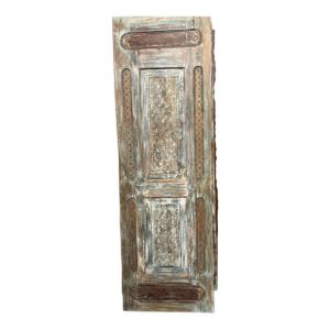 Vintage Carved Wooden Door | Rustic Farmhouse Hinged Barn Door Panel 96x30