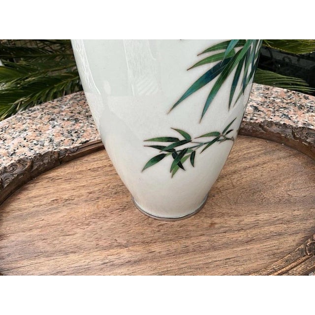 Japanese Meiji Musen Cloisonné Bamboo Vase attributed to Ando Jubei, 1900s For Sale - Image 13 of 18