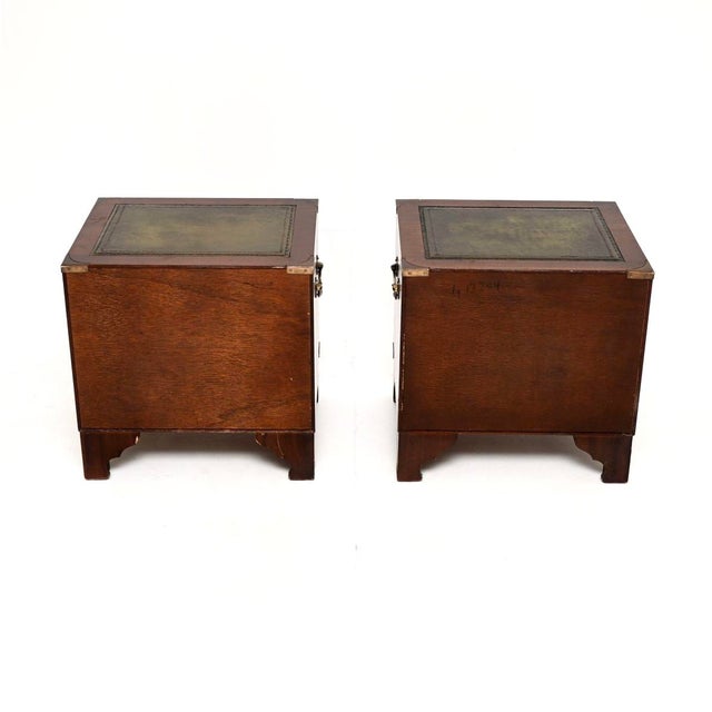 Antique Military Campaign Style Bedside Chests, 1950, Set of 2 For Sale - Image 6 of 11